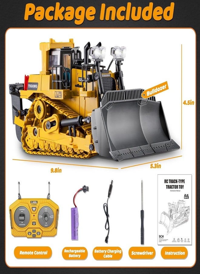 RABRA Remote Control Bulldozer RC Construction 2.4Ghz Front Loader Toy with Lights - Birthday Gift for Ages 3-10 Years Old Kids Boys Girls, Multicolor - Image 4